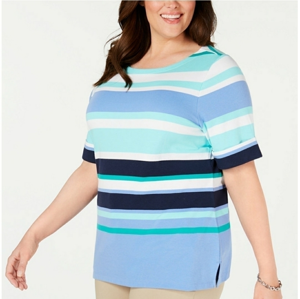 KAREN SCOTT PLUS SIZE 2X BEACH‎ TOP SUMMER …